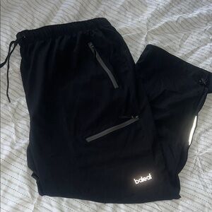 Baleaf Black womens Reflective Zip Joggers